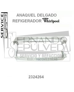 Anaquel con marco blanco para refrigerador Whirlpool 2324264 clave 46126