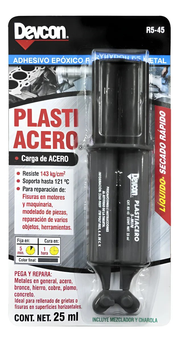 Plastiacero Jeringa 25 ml. 5 minutos