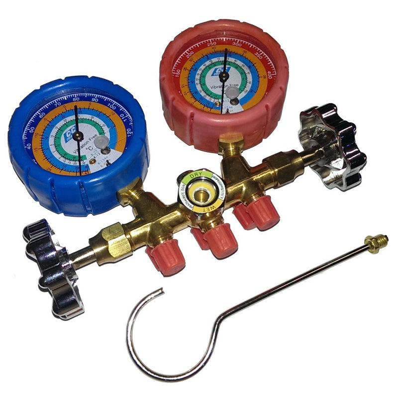 Juego de Manometros con mangueras para carga de gas Refrigeracion