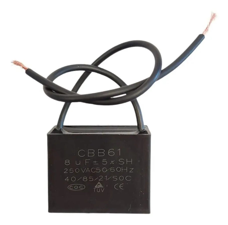 Capacitor 8 Uf a 250 Vac 2 cables