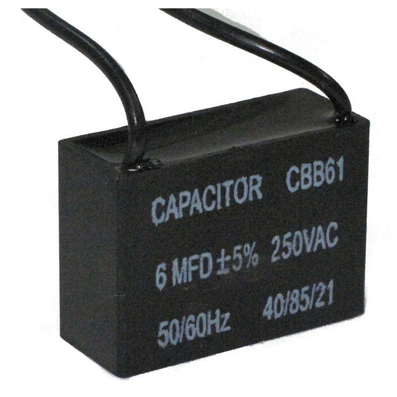 Capacitor 6 UF a 250 Vac 2 puntas