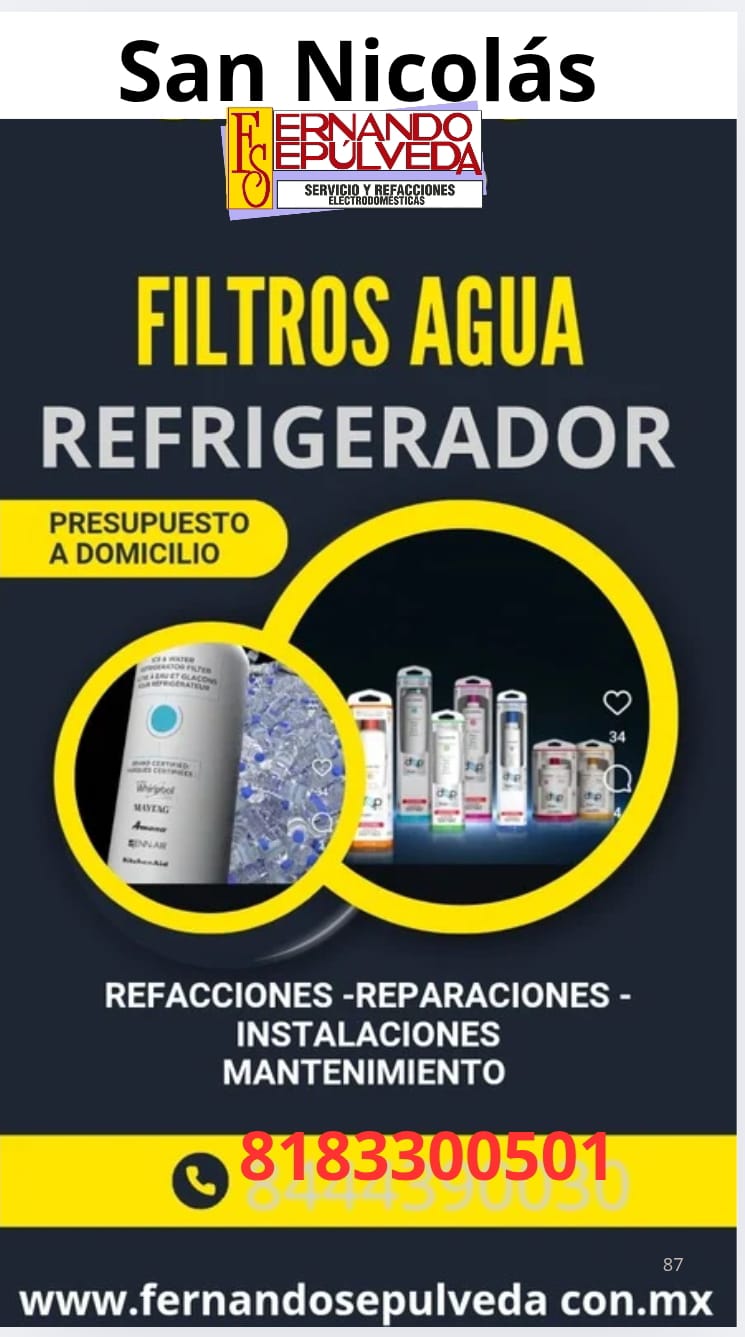 Filtros de Agua o Cartuchos de Refrigerador Santa Catarina
