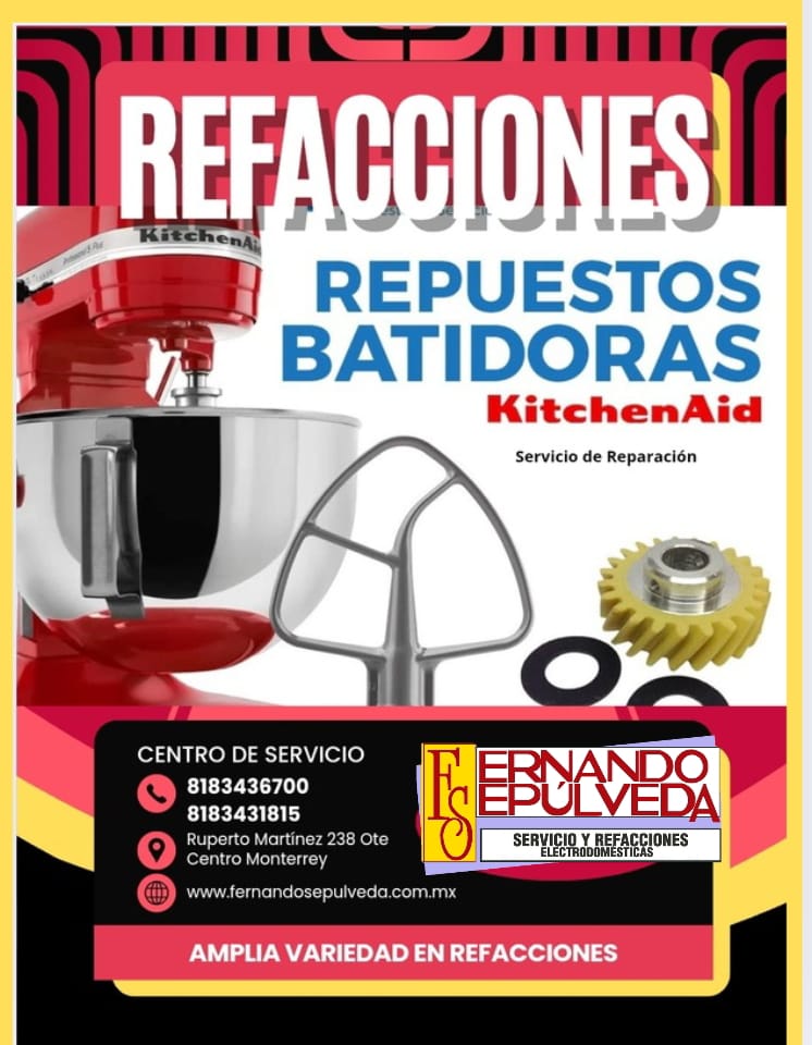 Refacciones de Batidoras KitchenAid y Servicio de Reparación