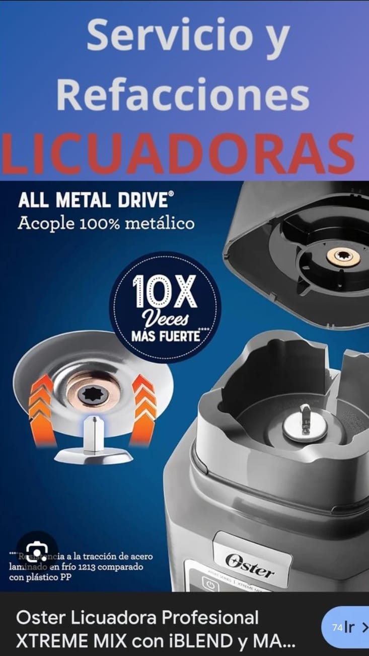 Refacciones de Licuadoras Oster y Osterizer Originales