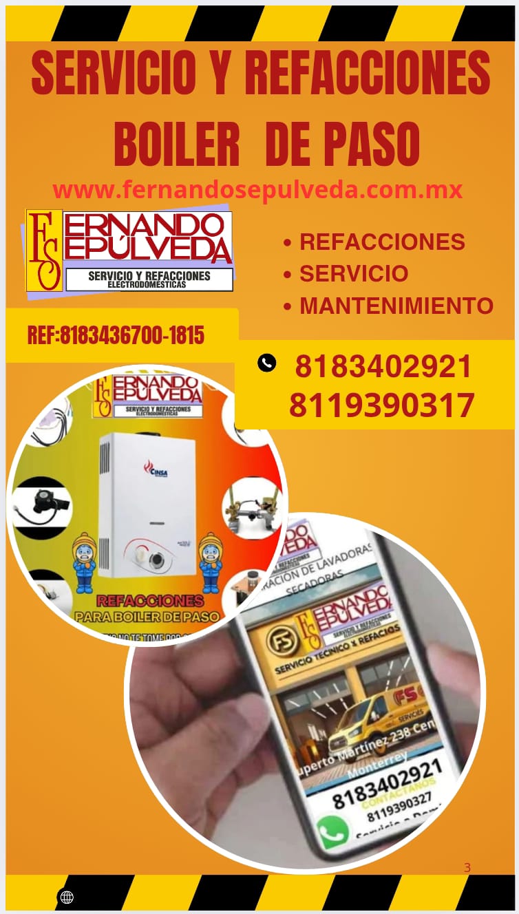 Refacciones de Boiler de deposito