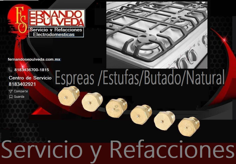 Refacciones de Espreas para Estufa y Parrilla