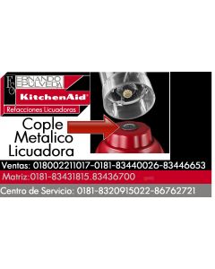 Cople motor metalico licuadora Kitchen Aid w1027925 clave 28124