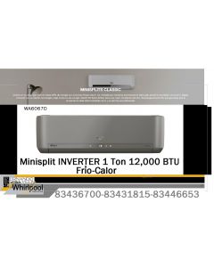 Minisplit Inverter Whirlpool 1 Ton. 220v. Xpert clave 1575